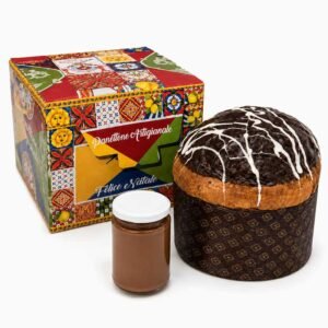 Panettone al cioccolato artigianale con vasetto di crema
