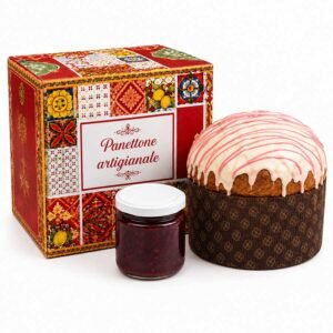 Panettone artigianale ai Frutti di Bosco con vasetto di farcitura incluso